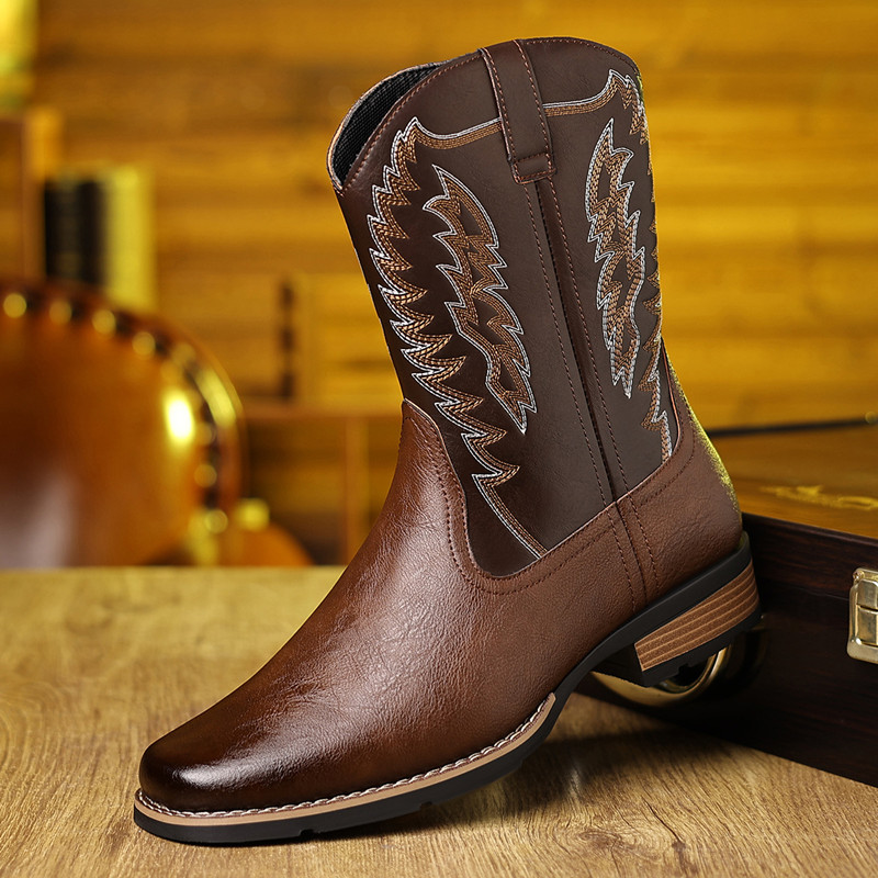 Embroidery Stitch - Botas de Cowboy Ocidentais Masculinas de