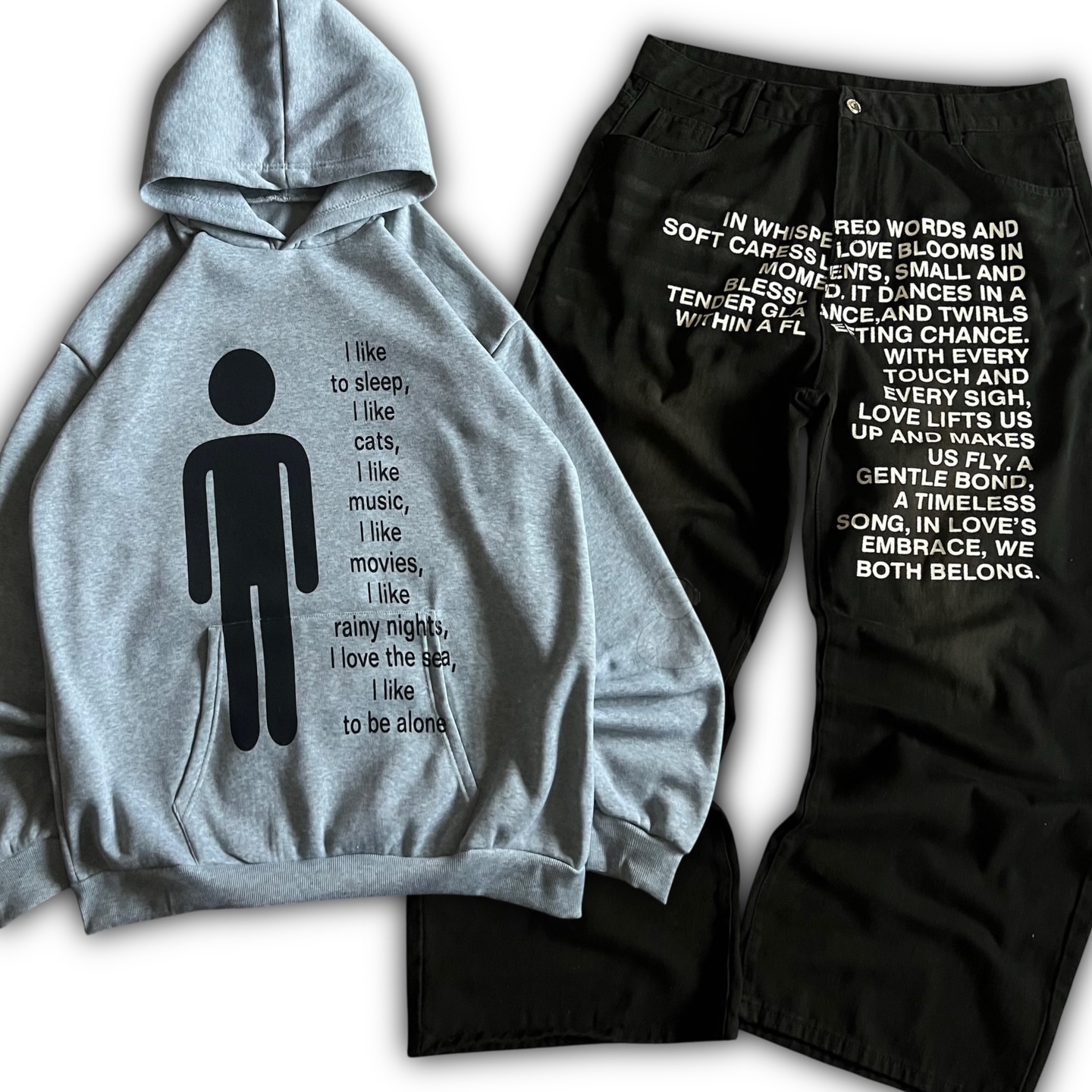 Embroidery Set - Conjuntos de Hoodies Masculinos com Estampa