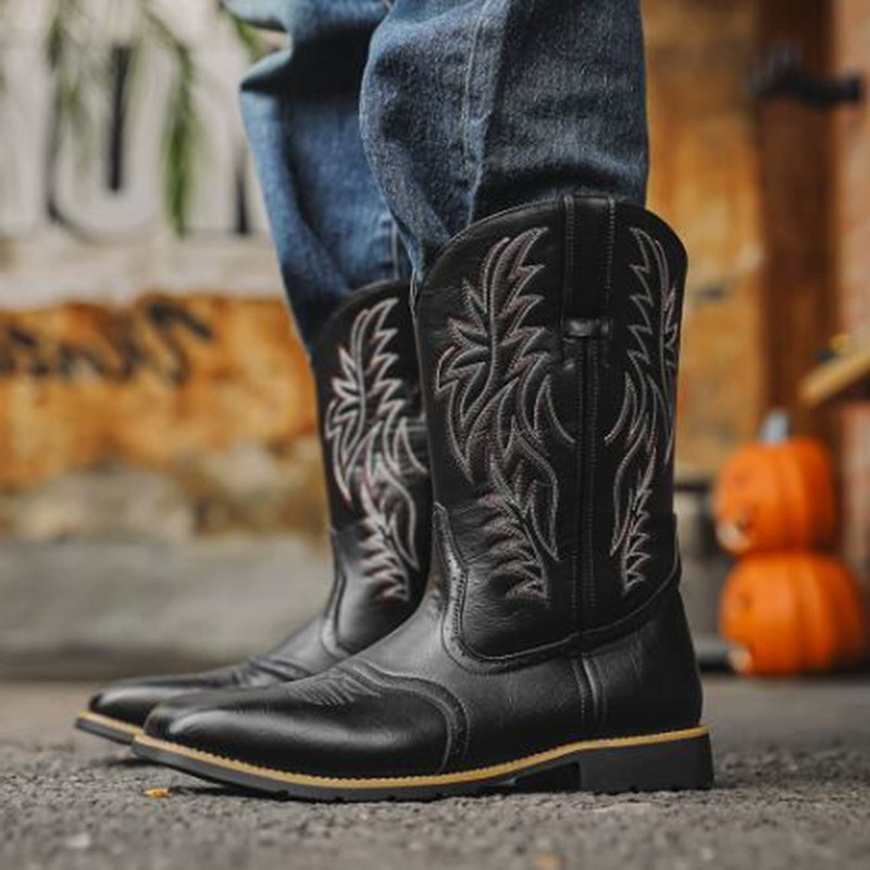 Embroidery Stitch - Novas Botas Masculinas Altas com Bordado