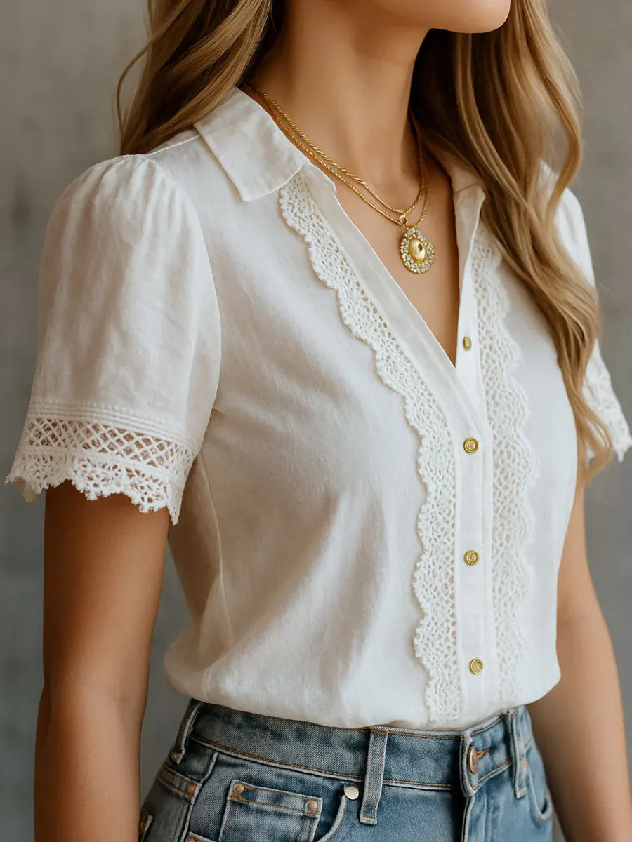 Embroidery Online - Camisas Elegantes Femininas Casuais em Cores