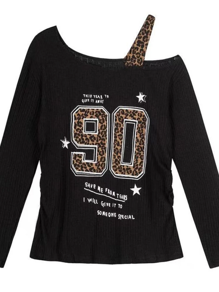 Embroidery Shirt - Camiseta Feminina Y2K com Estampa de