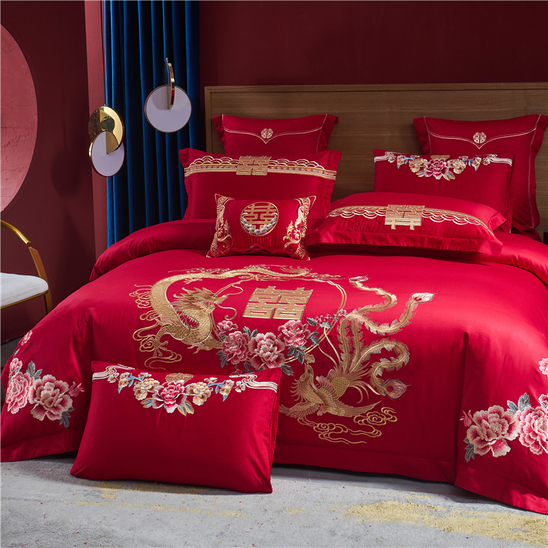 Embroidery Quilt Cover - 100% algodão conjunto de cama luxo