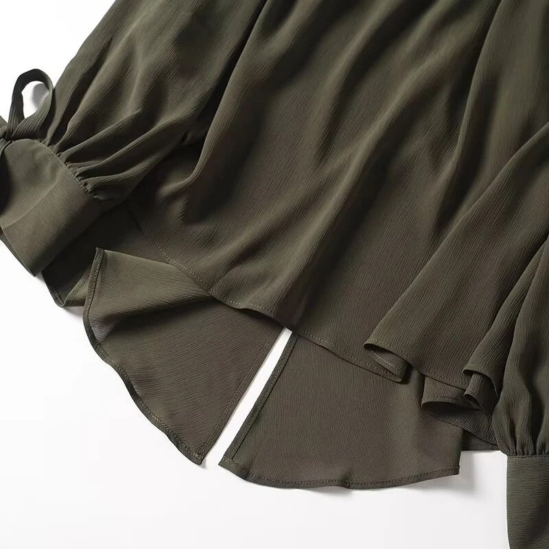 Embroidery Shirt - Camisas Femininas Estilo Francês 2025 Verde