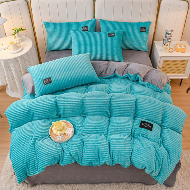Embroidery Quilt Cover - Conjunto de Cama de Inverno Quente