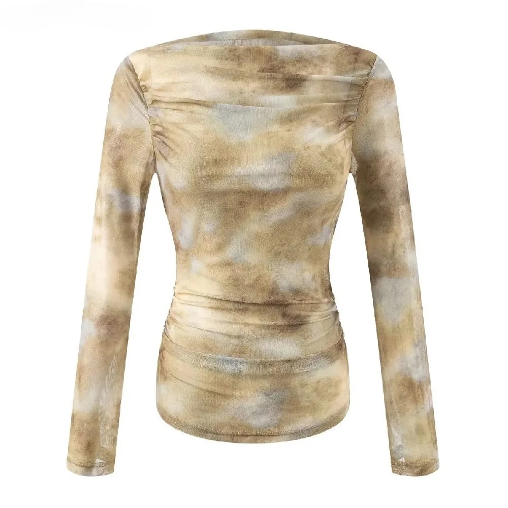 Embroidery Shirt - Camiseta Feminina 2025 com Estampa Tie-Dye