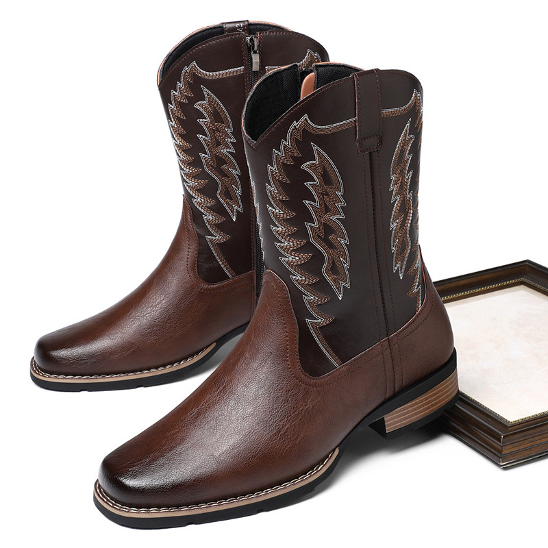 Embroidery Stitch - Botas Masculinas de Cano Alto Bordadas