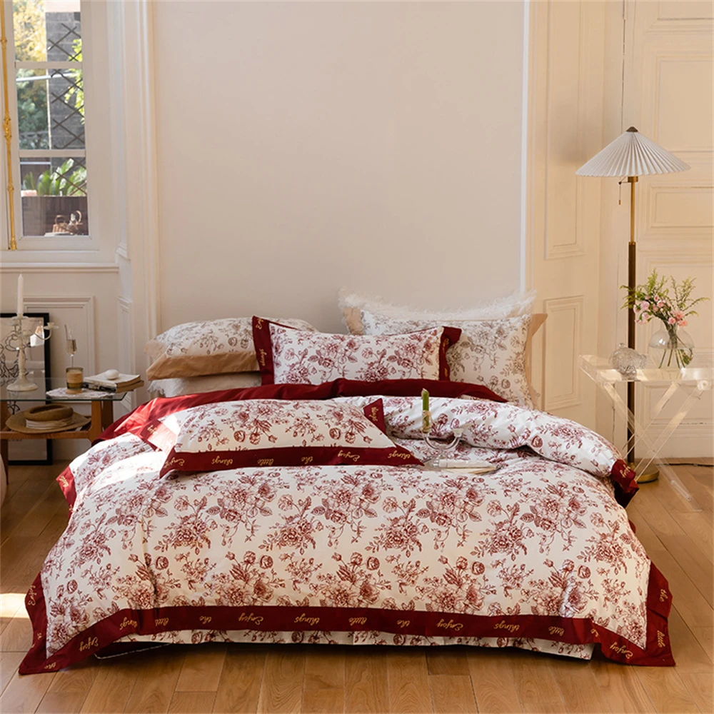 Embroidery Quilt Cover - Conjunto de Cama Americano Premium com