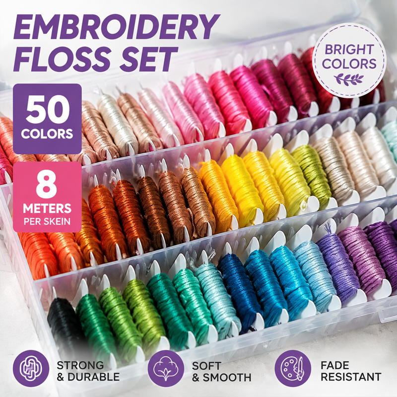 Embroidery Stitch - Kit de Linhas de Bordado 100%