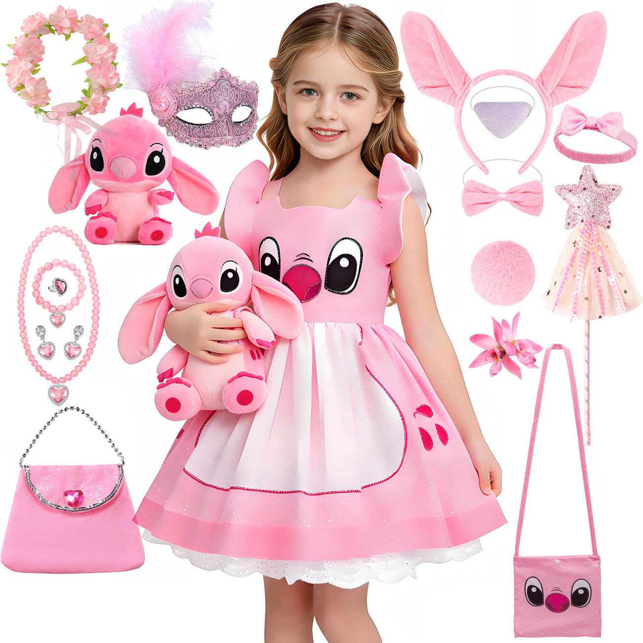 Embroidery Online - Vestido de Princesa Rosa Disney Lilo