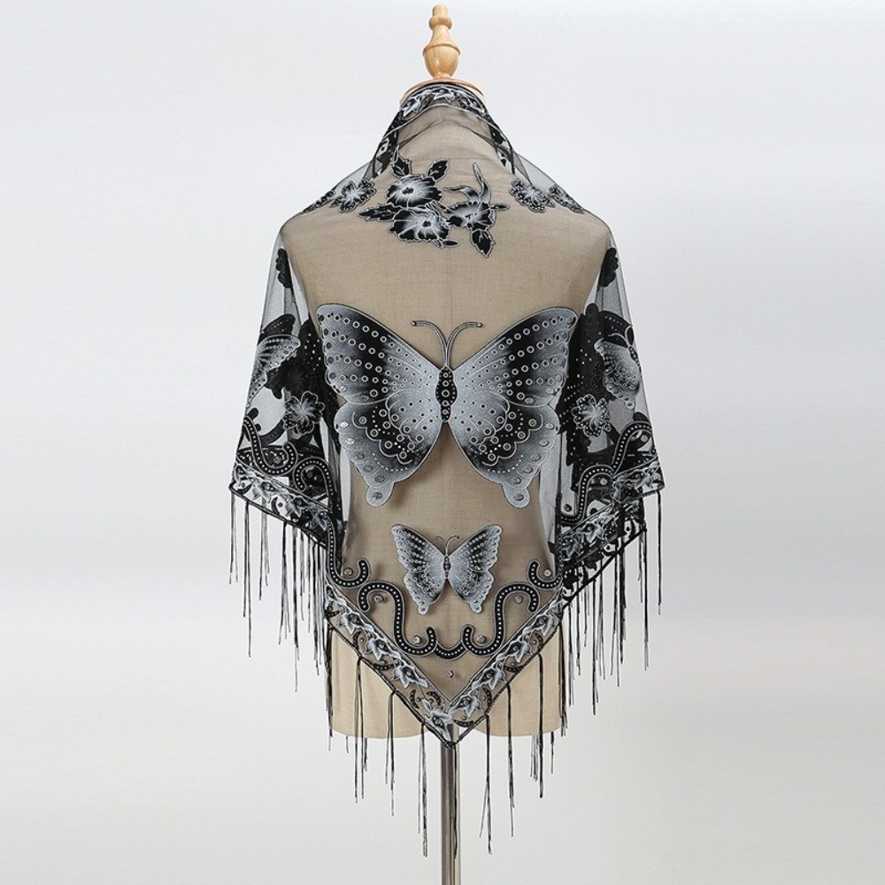 Lenço de Luxo com Renda Floral - Embroidery Underlay avaliação e preço