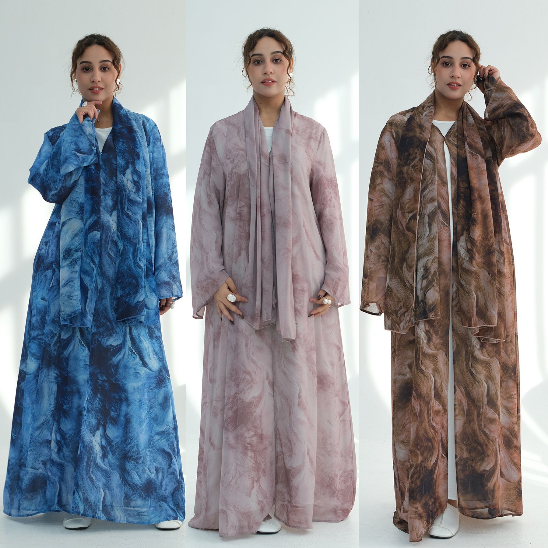 Atacado chiffon aberto abaya o - Embroidery Online avaliação e preço
