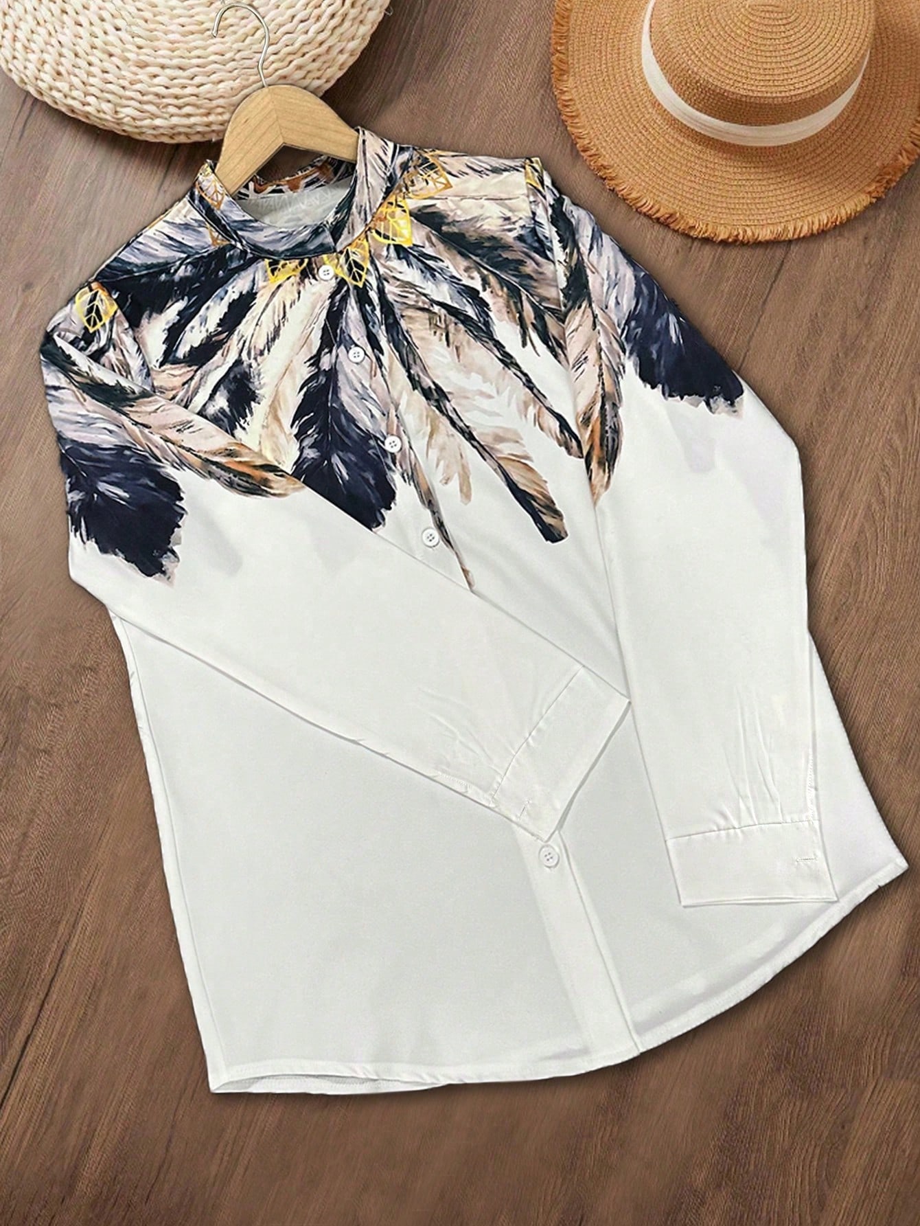 Camisa feminina de manga compr - Embroidery Online avaliação e preço