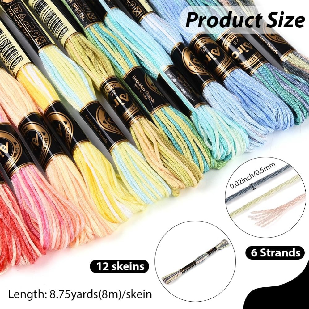 12 Meadas 105 Jardas 6 Fios Li - Embroidery Stitch avaliação e preço