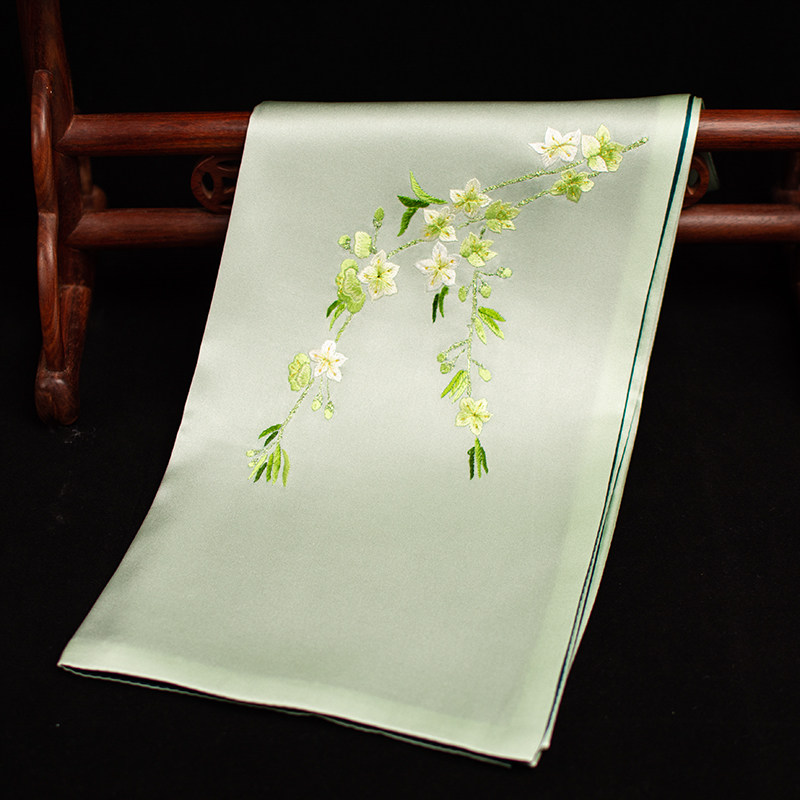 Lenço de Seda Pura com Bordado - Embroidery Set avaliação e preço