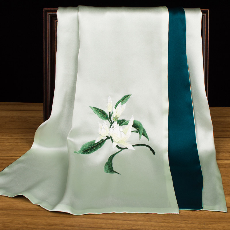Lenço de Seda Pura com Bordado - Embroidery Set avaliação e preço