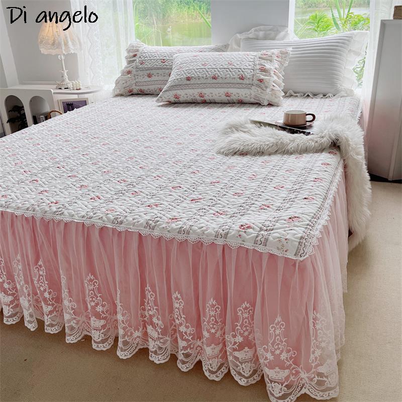 Saia de cama acolchoada espess - Embroidery Quilt Cover avaliação e preço