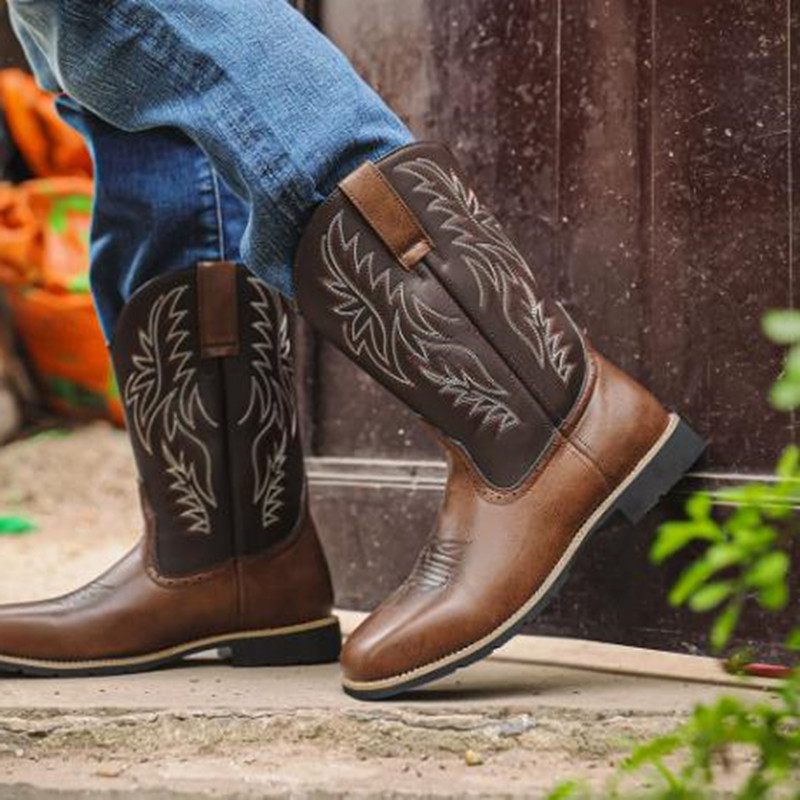 Novas Botas Masculinas Altas c - Embroidery Stitch avaliação e preço