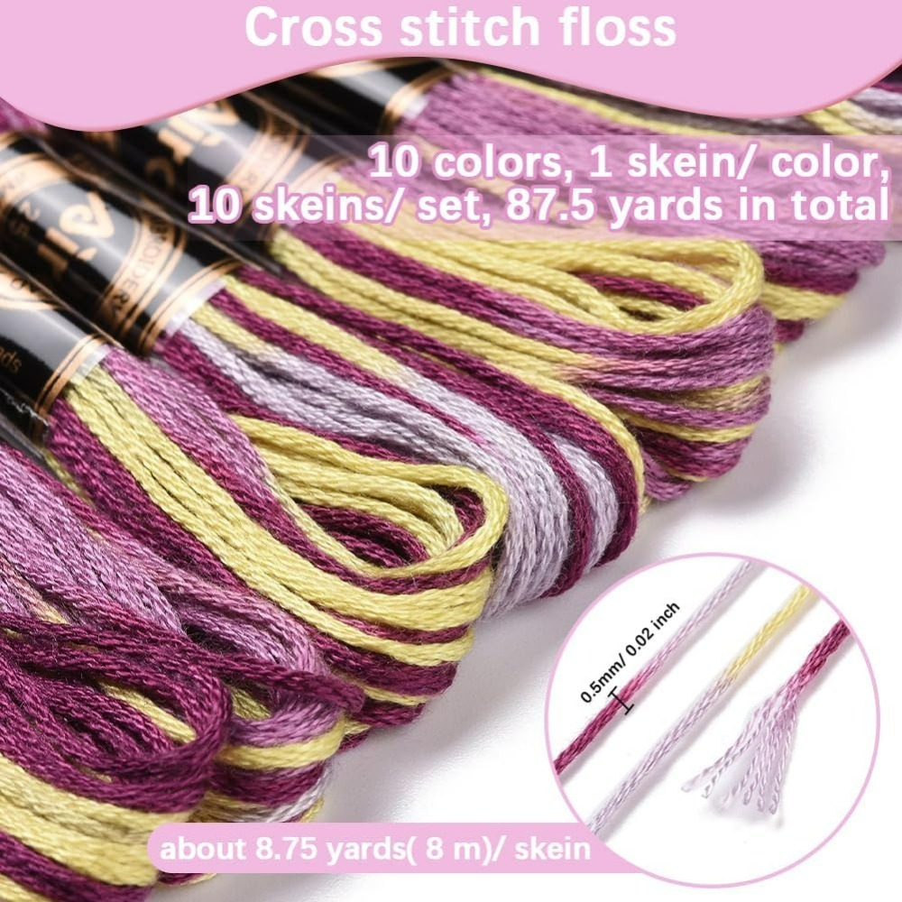 6 fios roxo variegado bordado  - Embroidery Stitch avaliação e preço