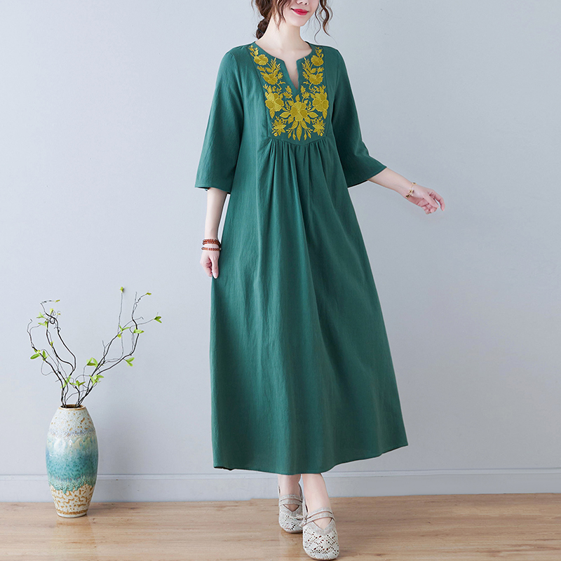 Novo Vestido Midi de Algodão e - Embroidery Skirt avaliação e preço