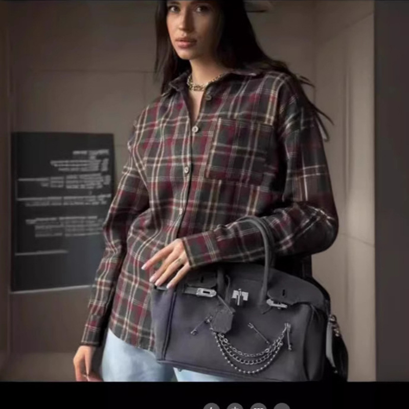 2025 moda baggy xadrez blusa f - Embroidery Online avaliação e preço