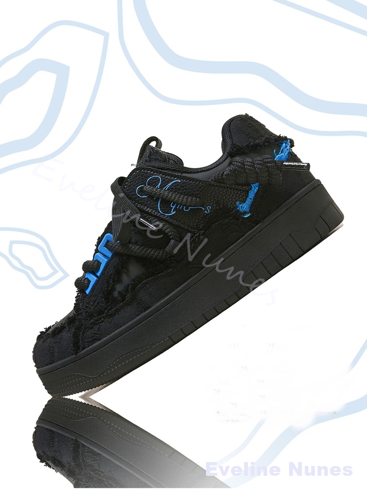 Tênis Plataforma Unissex Preto - Embroidery Stitch avaliação e preço