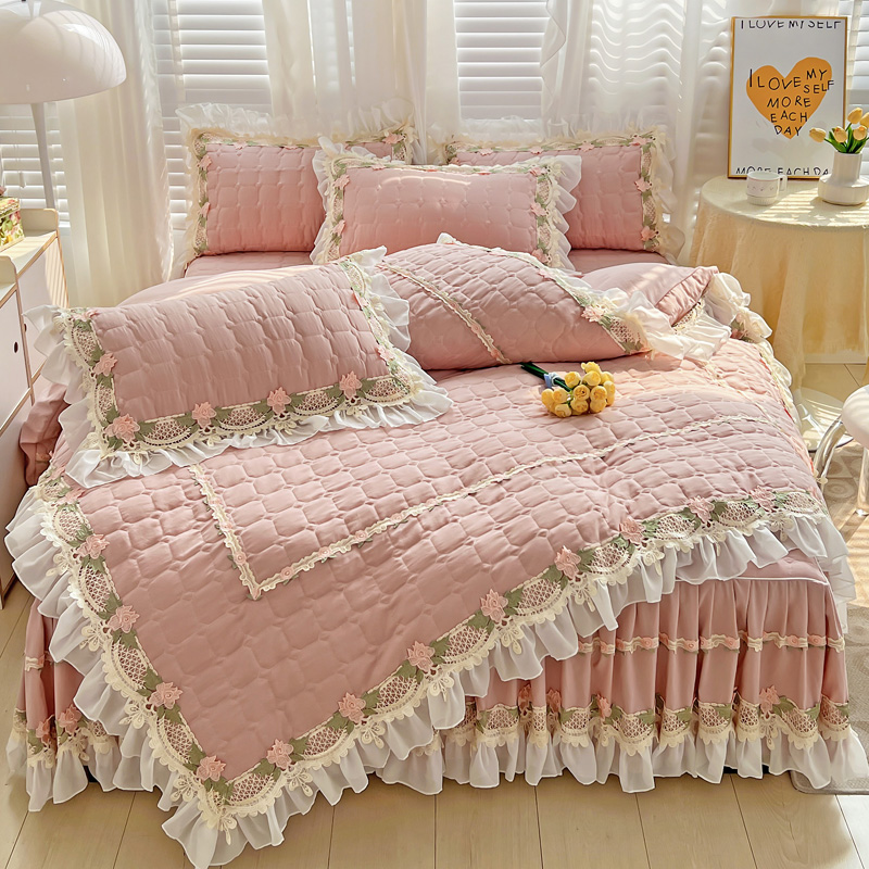 Rosa coreano princesa estilo c - Embroidery Quilt Cover avaliação e preço
