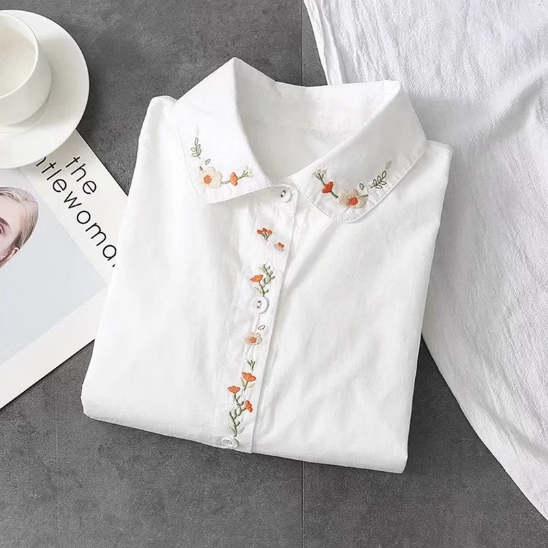 Novo algodão puro camisas bran - Embroidery Online avaliação e preço