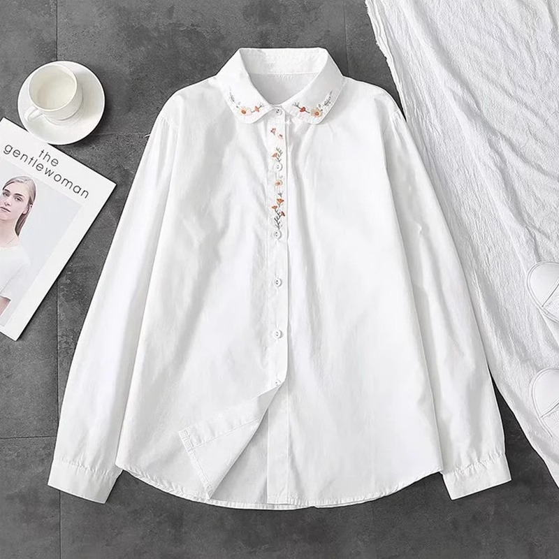 Novo algodão puro camisas bran - Embroidery Online avaliação e preço