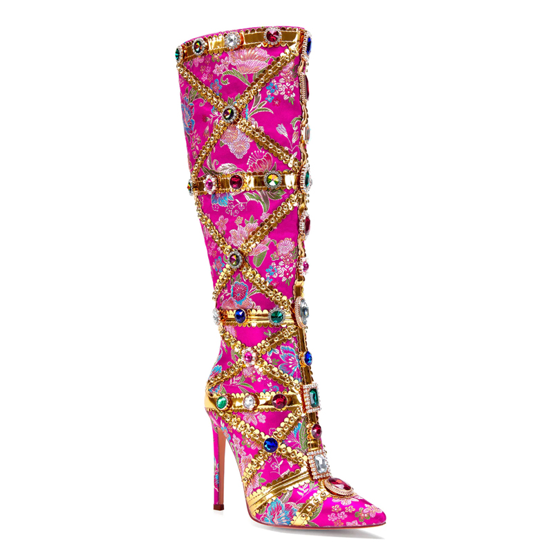 Botas de Cano Alto Multicolori - Embroidery Stitch avaliação e preço
