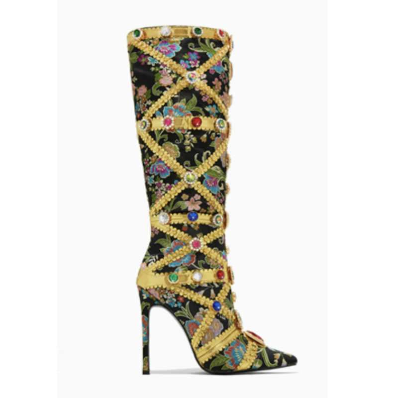 Botas de Cano Alto Multicolori - Embroidery Stitch avaliação e preço