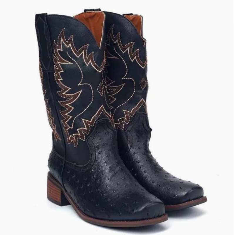 Botas Masculinas Altas com Bor - Embroidery Stitch avaliação e preço