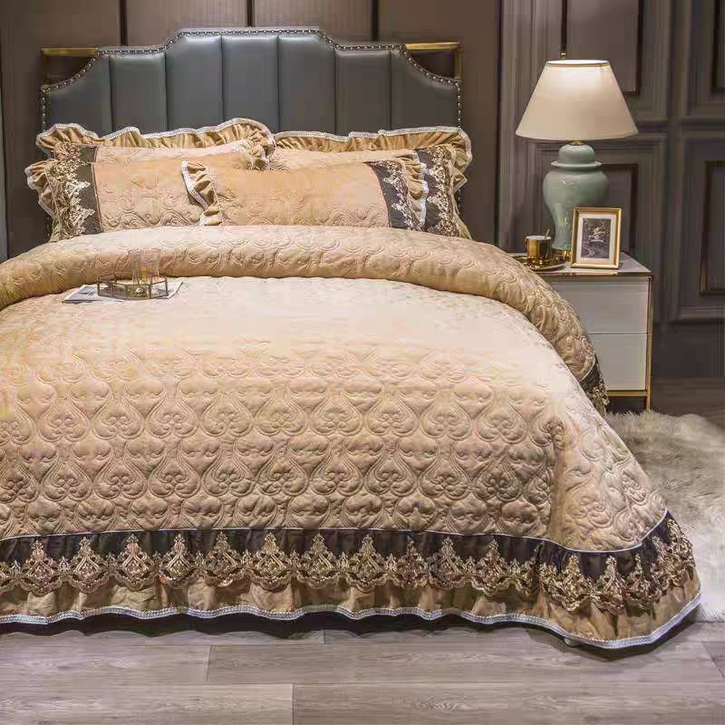 Luxo europeu cristal veludo ac - Embroidery Quilt Cover avaliação e preço