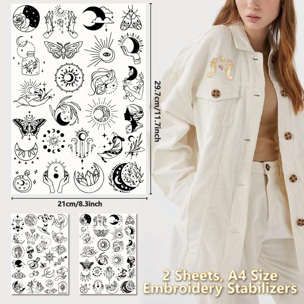 51 pçs boho lua solúvel em águ - Embroidery Stitch avaliação e preço