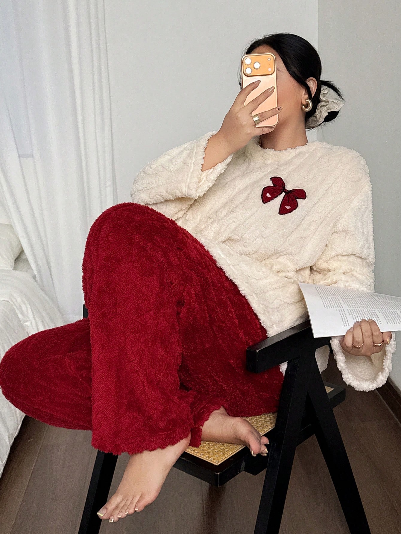 Pijamas de Flanela Grossa para - Embroidery Set avaliação e preço